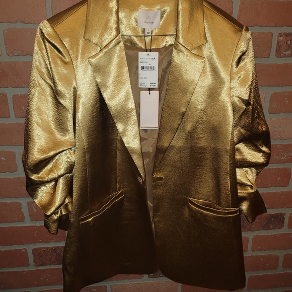 Cinq à Sept Metallic Gold Blazer - Picture 3 of 8